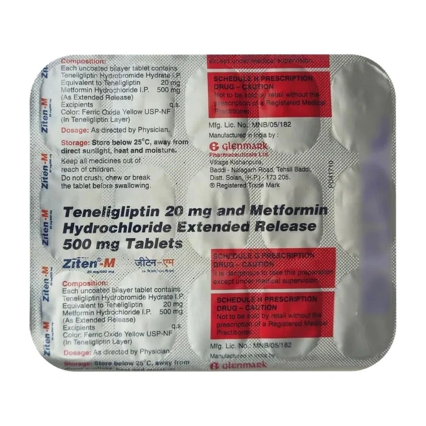 RX ZITEN M (20/500) - 1X15 TABLETS - 1X15 TABLETS