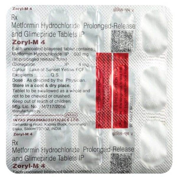 Rx ZORYL M4-1X15 TABLETS - 1X15