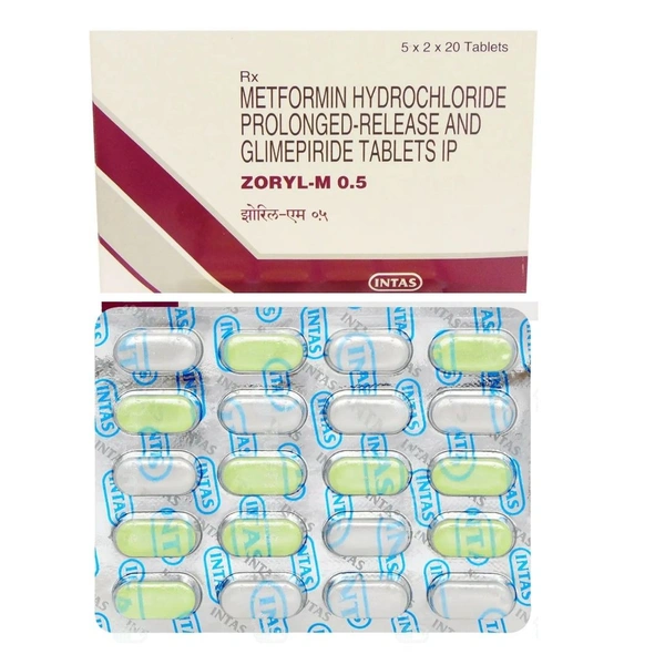 Rx ZORYL M 0.5-1X20 TABLETS - 1X20