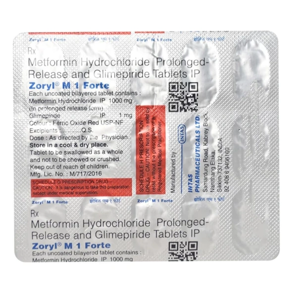 Rx ZORYL M1 FORTE - 1X15 TABLETS - 1X15 TABLETS