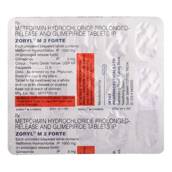 Rx ZORYL M2 FORTE - 1X15 TABLETS - 1X15 TABLETS