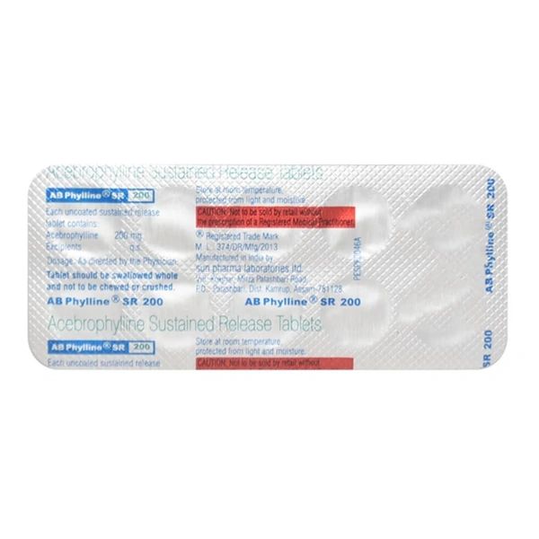 Rx AB PHYLLINE SR 200-1X10 - 1X10