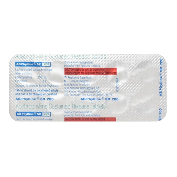 Rx AB PHYLLINE SR 200-10 TABLETS - 10 TABLETS