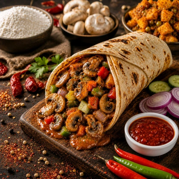 Mushroom Veggie Atta Roll