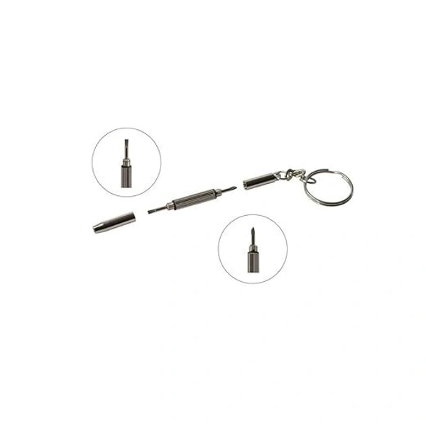 3 In 1 Screwdriver. Compact Pocket Mini DIY Screwdriver with Keychain for Repairing Eyeglasses, Sunglasses, Watches, Jewelry, Electronics, Toys etc.,
