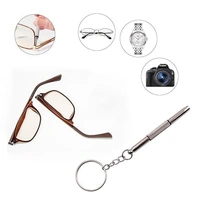 3 In 1 Screwdriver. Compact Pocket Mini DIY Screwdriver with Keychain for Repairing Eyeglasses, Sunglasses, Watches, Jewelry, Electronics, Toys etc.,