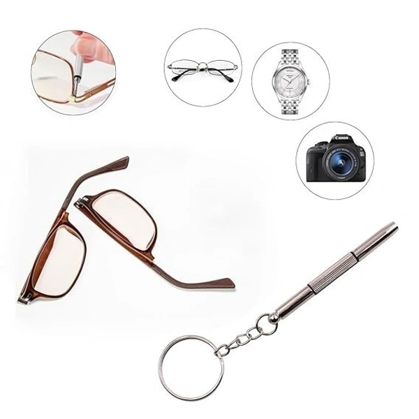 3 In 1 Screwdriver. Compact Pocket Mini DIY Screwdriver with Keychain for Repairing Eyeglasses, Sunglasses, Watches, Jewelry, Electronics, Toys etc.,