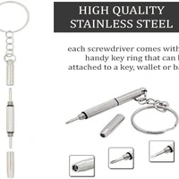 3 In 1 Screwdriver. Compact Pocket Mini DIY Screwdriver with Keychain for Repairing Eyeglasses, Sunglasses, Watches, Jewelry, Electronics, Toys etc.,