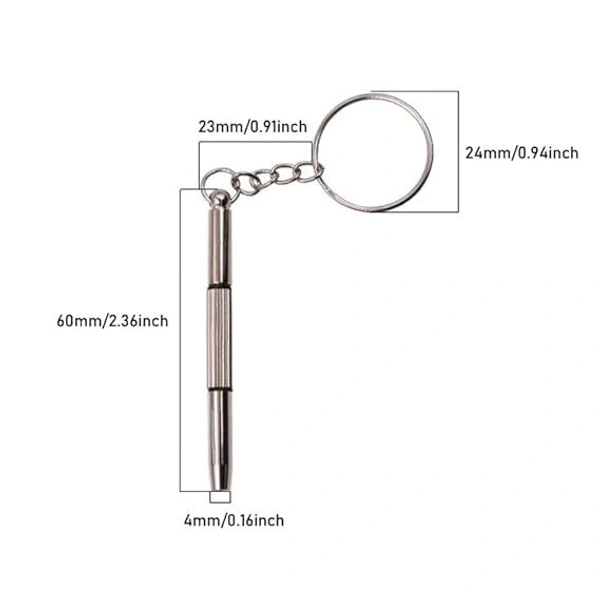 3 In 1 Screwdriver. Compact Pocket Mini DIY Screwdriver with Keychain for Repairing Eyeglasses, Sunglasses, Watches, Jewelry, Electronics, Toys etc.,