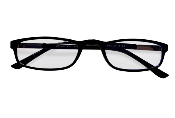 Blue Cut Lenses (Blocks Blue Rays coming from Mobiles, Computer Screens, TV and other electronic devices) Premium Quality Rectangular Shape Slim Frame Reading Glass for men and women - Free Size - +1.25