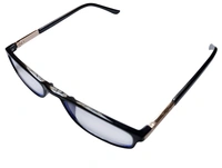 Blue Cut Lenses (Blocks Blue Rays coming from Mobiles, Computer Screens, TV and other electronic devices) Premium Quality Rectangular Shape Slim Frame Reading Glass for men and women - Free Size - +1.25
