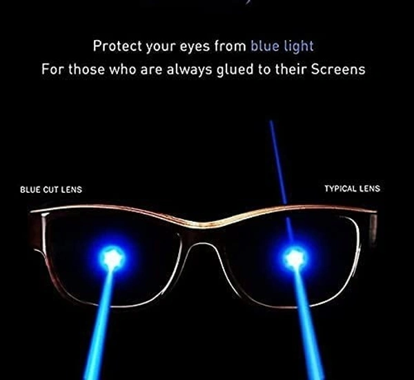 Blue Cut Lenses (Blocks Blue Rays coming from Mobiles, Computer Screens, TV and other electronic devices) Premium Quality Rectangular Shape Slim Frame Reading Glass for men and women - Free Size - +1.00