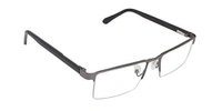 Bifocal Rectangular Half Rim Metal Frame Reading Glasses for both Men and Women - +1.50