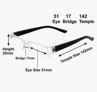 Compact Reading Glasses for men and women - +1.25