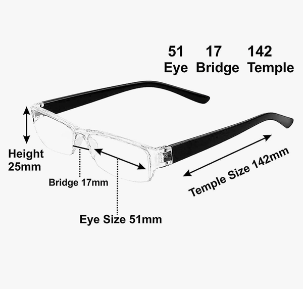 Compact Reading Glasses for men and women - +1.25