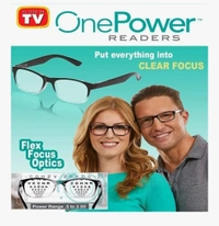 One Power Auto Focus Semi Round Shape Reading Glasses for Men and women. Clear Focus Auto Adjusting Optic, suitable for all those in need of Reading Power ranging from +0.50 to +2.50 - Black