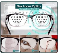 One Power Auto Focus Semi Round Shape Reading Glasses for Men and women. Clear Focus Auto Adjusting Optic, suitable for all those in need of Reading Power ranging from +0.50 to +2.50 - Black