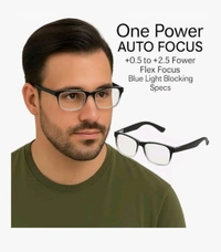 One Power Auto Focus Semi Round Shape Reading Glasses for Men and women. Clear Focus Auto Adjusting Optic, suitable for all those in need of Reading Power ranging from +0.50 to +2.50 - Black