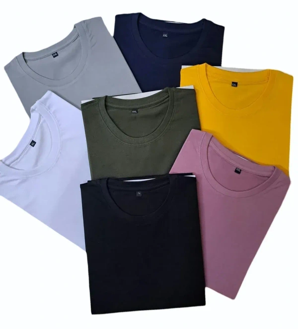 Men's Round Neck 100% COTTON BIOWASH 180GSM - All Size, All Color