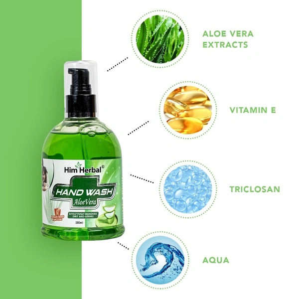 Him herbal Aloevera Hand Wash - 🟢Green, 300ml