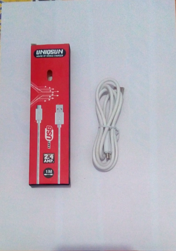 UNIQSUN DATA& CHARGING CABLE  - 1 M, WHITE, CUNTER, 2.4