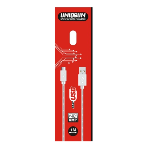 UNIQSUN DATA& CHARGING CABLE  - 1 M, WHITE, CUNTER, 2.4