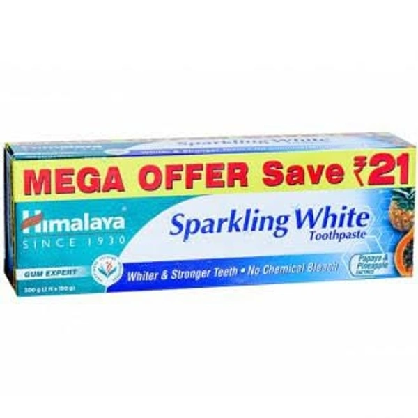 Himalaya Sparkling White Toothpaste (Mega Offer Save Rs. 21/-) 2 x 150 g