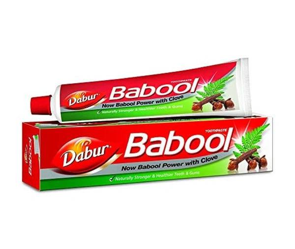 Dabur Toothpaste - Babool, 180g Tube + 1 ToothBrush (Free Brush) - 180Gm