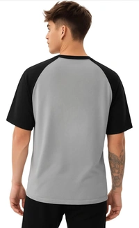 MORION LEOTUDE Men Polycotton Classy Look Dri-Fit Round Neck Half Sleeve Tshirt| Colorful Oversized Fit T-Shirt for Mans - Silver, L