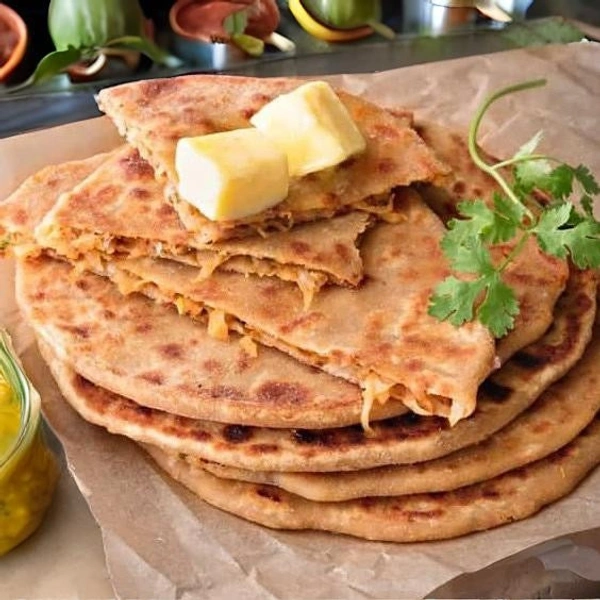 Paneer Paratha With Curd - Daddy's Cafe, With Extra Curd