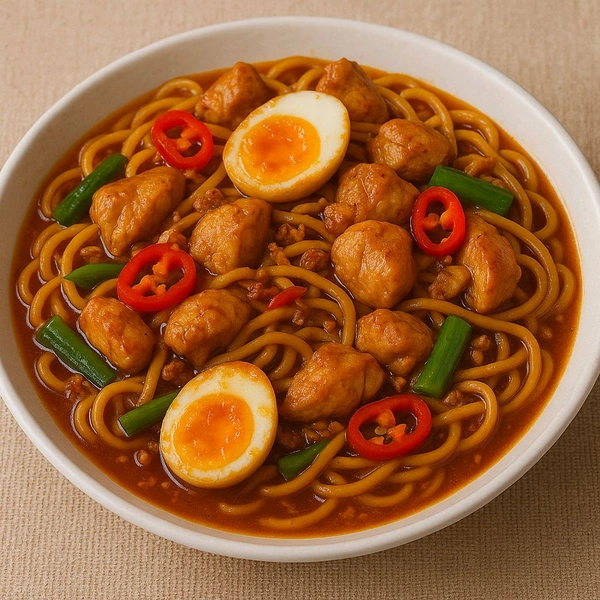 Chilli Garlic Egg Chicken Noodles  - Bagicha Restaurant
