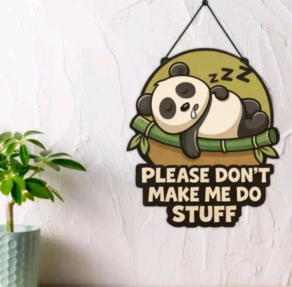 Panda Wooden Wall Hanging With Quote For Home Decor