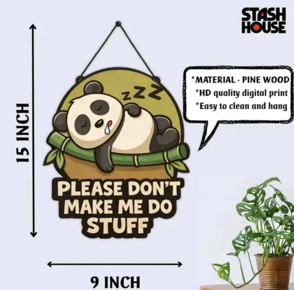 Panda Wooden Wall Hanging With Quote For Home Decor