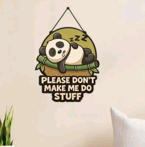 Panda Wooden Wall Hanging With Quote For Home Decor