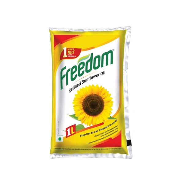 Freedom Refined Sunflower Oil - 1 Ltr - 1 Litr