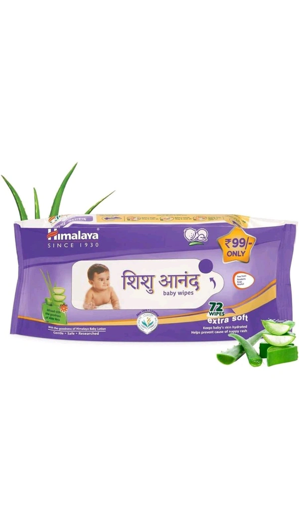 Himalaya ( शिशु आनंद) Baby Wipes(72 Wipes) - 15×20cm