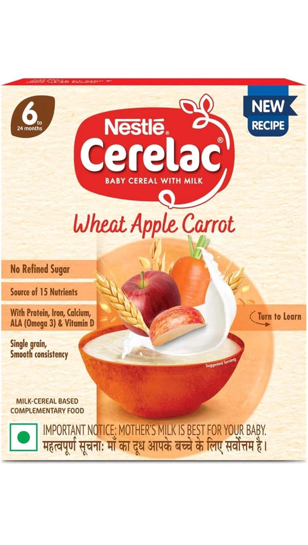 Nestle Cerelac Wheat Apple Carrot 6 Months  - 300g 6 Months