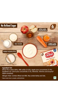 Nestle Cerelac Wheat Apple Carrot 6 Months  - 300g 6 Months