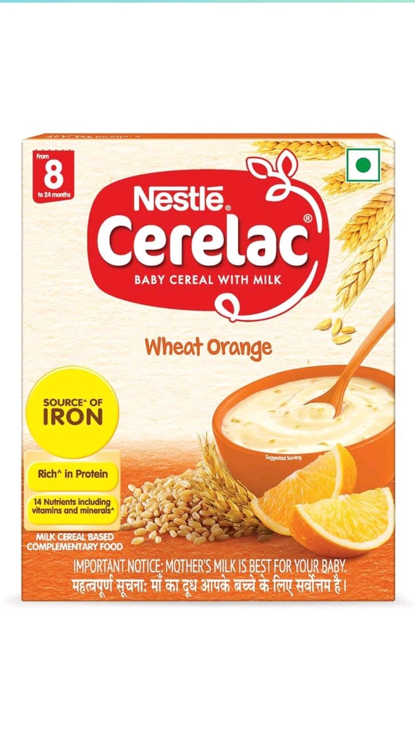 Nestle Cerelac Wheat Orange 8 Months  - 300g 8 Months
