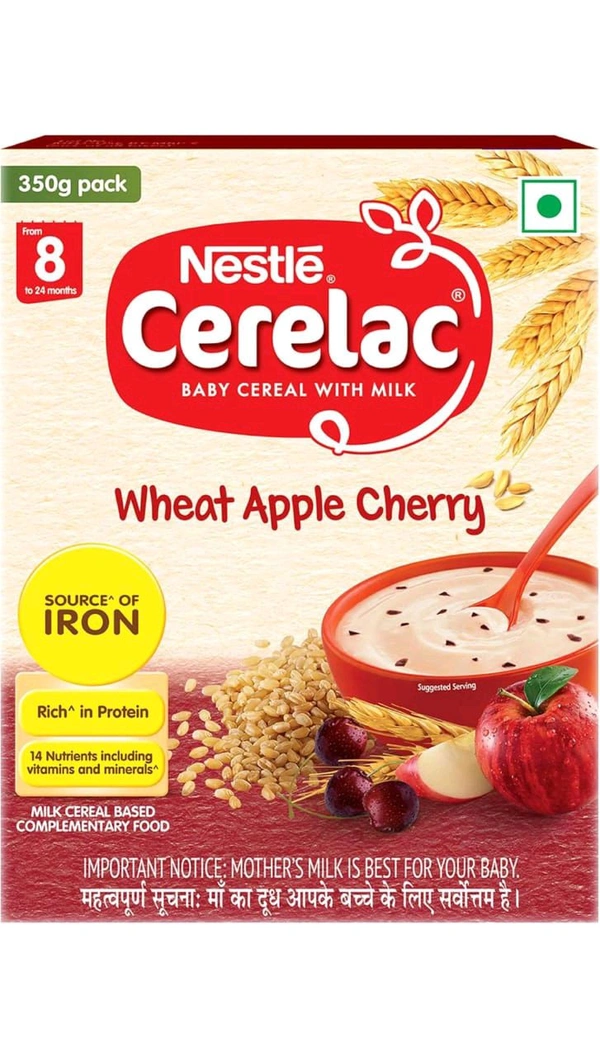 Nestle Cerelac WHEAT APPLE CHERRY 8months  - 300g 8 Months