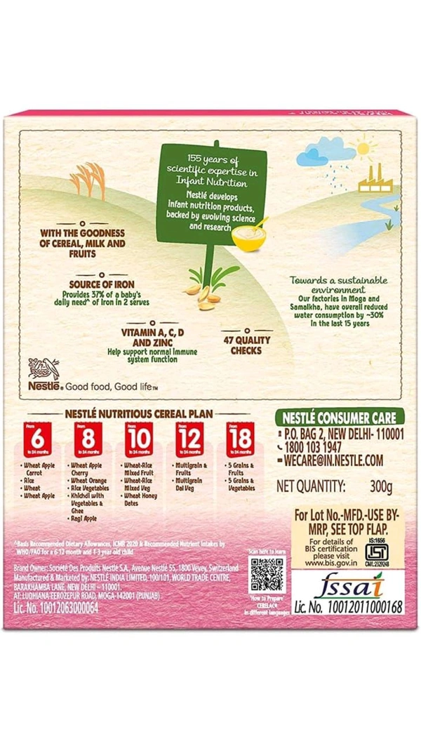 Nestle Cerelac WHEAT--RICE MIXED FRUIT 10 MONTHS  - 300g 10 Months