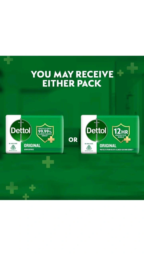 Dettol Original Germ Defence(Pack Of 5) - 5units×(75g+Free 12g Extra)