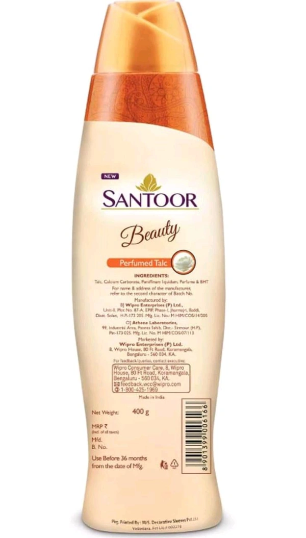 SANTOOR BEAUTY PERFUMED TALC WITH SANDALWOOD EXTRACT  (BUY1GET1FREE) - 150g×2