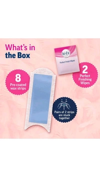 VEET Professional Half Body Wax Strips( 8 Pre-coated Wax Strips &2 Perfect Finishing Wipes)