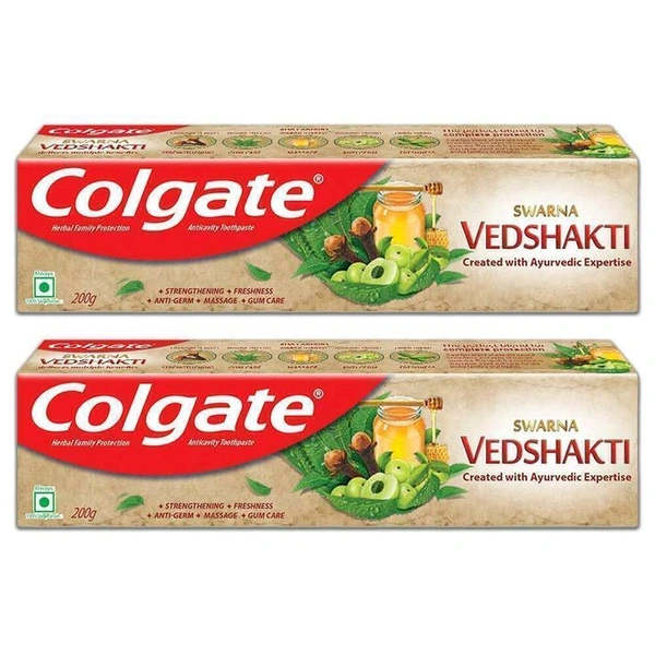 COLGATE VEDSHAKTI TOOTH PASTE SUPER SAVER PACK OF 2 - 2×200g=400g
