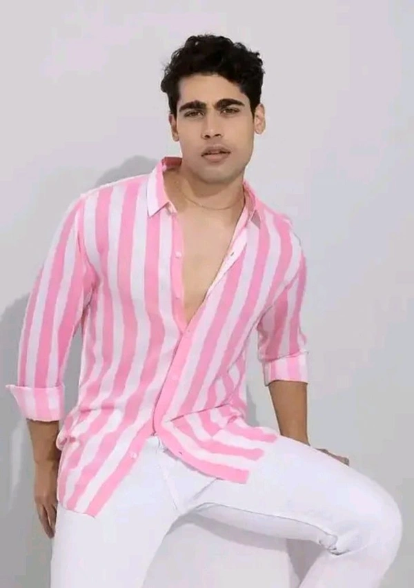 Classic Retro Men Shirt - White / Pink / Green / Blue, XXS 
S 
M 
L 
XL 
XXL