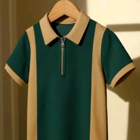 Polo Shirt With A Quarter -Zip Design  - All Size Available