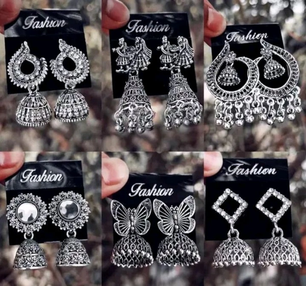 Earrings Steel Colour For Junka - Nobel, Free Size