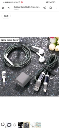 Mobile Charger Cable Protector  - Black
