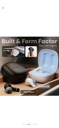 Boult K10 50H Battery, 4 Mic ENC, 45ms Low Latency, Dual Master, Touch Control, 5.4v Bluetooth Headset (Blue Ice, True Wireless) - Cornflower Blue